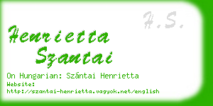henrietta szantai business card