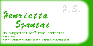 henrietta szantai business card
